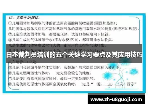 日本裁判员培训的五个关键学习要点及其应用技巧