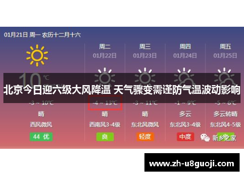 北京今日迎六级大风降温 天气骤变需谨防气温波动影响